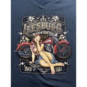 Women’s Leesburg Bike Fest 2019 T-Shirt V Neck Biker Rally Florida Motorcycle A